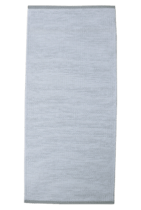 Valkoinen kierrätyspuuvillasta valmistettu matto, koko 80x200cm