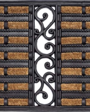 Kynnysmatto antique/natural kookosharjas/kumi 45x75cm