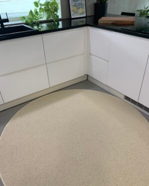 Alfa villamatto pyöreä, luonnonvalkoinen 86